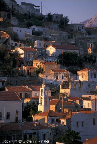 GREECE - CHIOS ISLAND (GRECIA - ISOLA DI CHIOS) - Volissos - veduta del borgo al tramonto