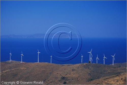 GREECE - CHIOS ISLAND (GRECIA - ISOLA DI CHIOS) - generatori eolici sulla costa nord occidentale