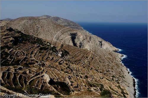 GRECIA - GREECE - Isole Cicladi - Folegandros - costa nord vista dalla Hora