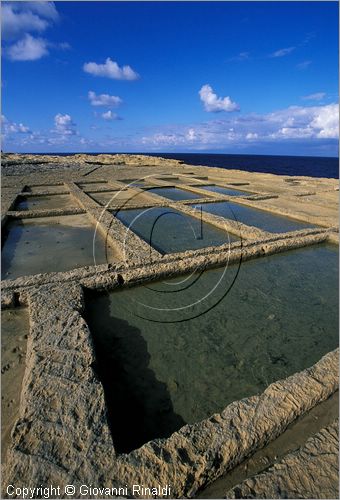 MALTA - GOZO ISLAND - la costa settentrionale presso Zebbug - saline a Ghain Barrani