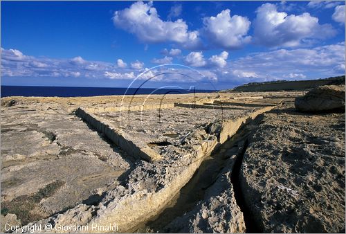 MALTA - GOZO ISLAND - la costa settentrionale presso Zebbug - saline a Ghain Barrani