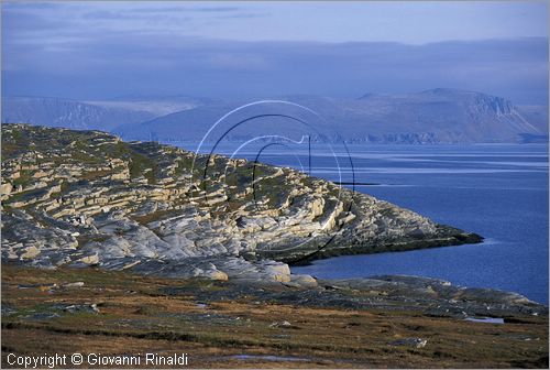 NORWAY - NORVEGIA - panorama sulla strada tra Kafjord e Repvag sul Porsangerfjord