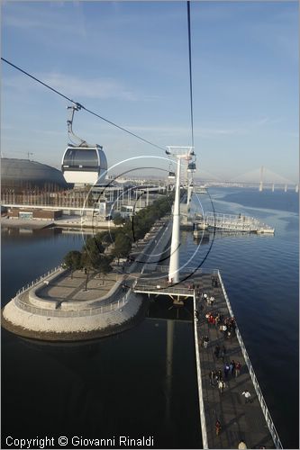 PORTUGAL - LISBON - LISBOA - PORTOGALLO - LISBONA - Parque das Nacoes - funicolare e dietro la Torre Vasco de Gama ed il Ponte Vasco de Gama