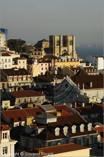 PORTUGAL - LISBON - LISBOA - PORTOGALLO - LISBONA - veduta della citt al tramonto dall'elevador de Santa Justa