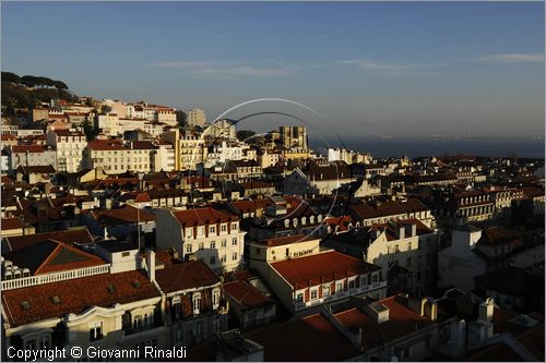 PORTUGAL - LISBON - LISBOA - PORTOGALLO - LISBONA - veduta della citt al tramonto dall'elevador de Santa Justa