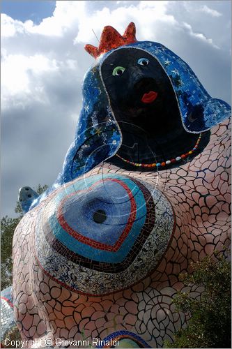 ITALY - Capalbio (GR) - localit Garavicchio - Il Giardino dei Tarocchi - opera originale e fantastica ideata dall'artista francese Niki de Saint Phalle. L'opera rappresenta i 22 Arcani Maggiori dei Tarocchi realizzati con fantastiche sculture di cemento armato e poliestere, ricoperte con mosaico di ceramica , vetri e specchi