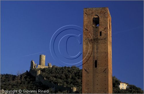 ITALY - LIGURIA - NOLI (SV) - la torre e sullo sfondo il castello