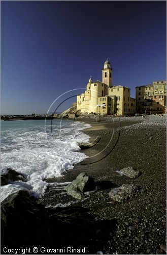 ITALY - LIGURIA - CAMOGLI (GE) - veduta della Basilica di Santa Maria Assunta dalla spiaggia