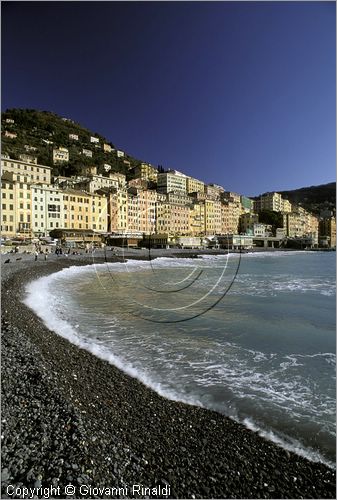 ITALY - LIGURIA - CAMOGLI (GE) - veduta della palazzata e della spiaggia