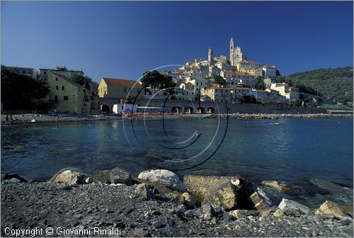 ITALY - LIGURIA - CERVO (IM) - veduta del borgo dal mare