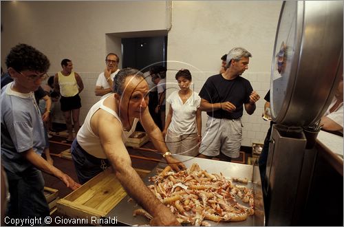 ITALY - LIGURIA - IMPERIA (ONEGLIA) - asta del pesce nella pescheria Aicardi