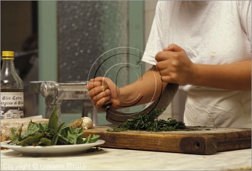 ITALY - LIGURIA - CASTELVITTORIO (IM) - preparazione tradizionale del pesto