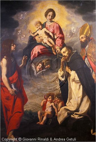 ITALY - ANGHIARI (AR) - Museo Statale di Palazzo Taglieschi - Grande sala XVIII: dipinto con la Madonna del Rosario di Jacopo Vignali (1592-1664)