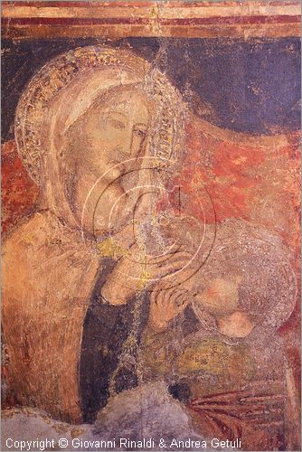 ITALY - ANGHIARI (AR) - Museo Statale di Palazzo Taglieschi - Sala VII: affresco  con la Madonna del Latte del secolo XIV di scuola aretina (da una casa in via Taglieschi)