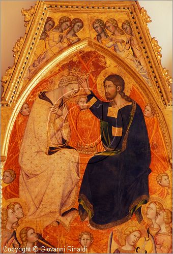 ITALY - MONTALCINO (SI) - Museo Civico e Diocesano d'Arte Sacra: sala A: Polittico dell'Incoronazione della Madonna (tempera su tavola del 1383 di Bartolo di Fredi)