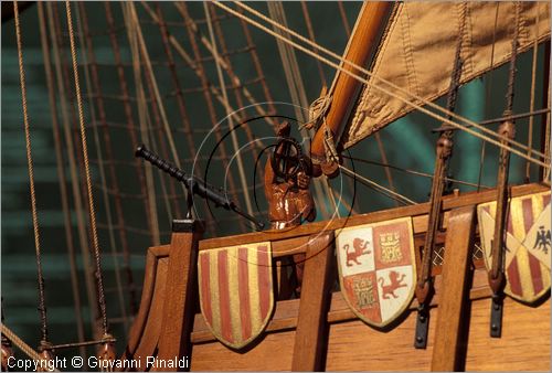 ITALY - Genova Pegli - Museo Navale - Sala di Io - i Viaggi e le Navi di Colombo - modellino di caravella di Cristoforo Colombo