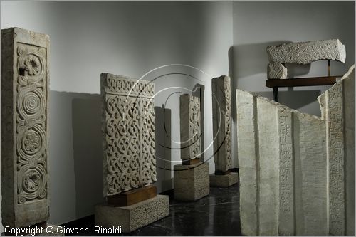 ITALY - LAZIO - ROMA - ROME - Museo dell'Alto Medioevo (ex Palazzo delle Scienze dell'EUR) - sala IV - perticolare di rilievi mamorei dell'VIII-IX secolo