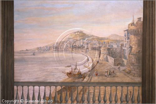 ROMA
Villa Torlonia
Museo del Casino dei Principi
Piano nobile, terza sala (Sala da Pranzo o Sala delle Vedute).
La decorazione pittorica a tempera delle pareti  attribuita al Carretti.
vedute del Golfo di Napoli