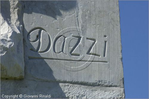 ITALY - ROMA - EUR - Piazza G. Marconi con la stele ideata da Arturo Dazi che celebra con 92 rilievi l'invenzione della radio