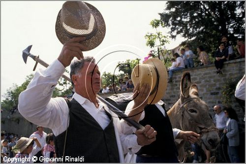 ITALY - MARTA (VT)
Festa della Madonna del Monte (14 maggio)
la festa celebra la fertilit della terra. Le antiche corporazioni
(Casenghi, Bifolchi, Villani e Pescatori) sfilano con i carri allegorici (le "Fontane") per le vie del paese e raggiungono il santuario della Madonna del Monte