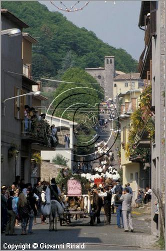 ITALY - MARTA (VT)
Festa della Madonna del Monte (14 maggio)
la festa celebra la fertilit della terra. Le antiche corporazioni
(Casenghi, Bifolchi, Villani e Pescatori) sfilano con i carri allegorici (le "Fontane") per le vie del paese e raggiungono il santuario della Madonna del Monte