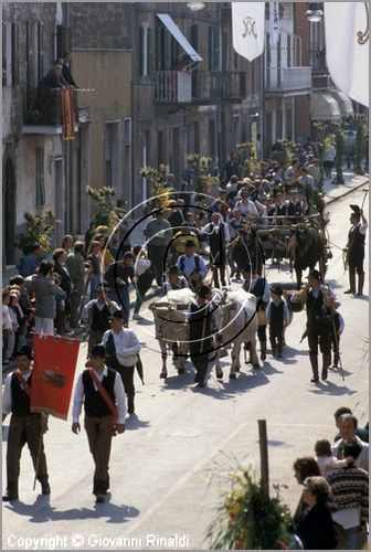 ITALY - MARTA (VT)
Festa della Madonna del Monte (14 maggio)
la festa celebra la fertilit della terra. Le antiche corporazioni
(Casenghi, Bifolchi, Villani e Pescatori) sfilano con i carri allegorici (le "Fontane") per le vie del paese e raggiungono il santuario della Madonna del Monte