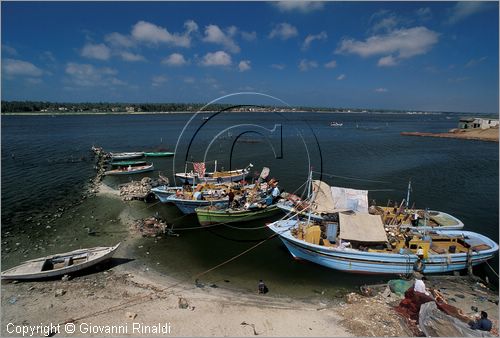 EGYPT - Rosetta (Rashid) - barche da pesca lungo le sponde del delta del Nilo presso il Fortino Qaitbey