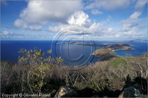 CARAIBI - ISOLE VERGINI BRITANNICHE - ISOLA DI VIRGIN GORDA - veduta dal Gorda Peak verso la costa sud dell'isola